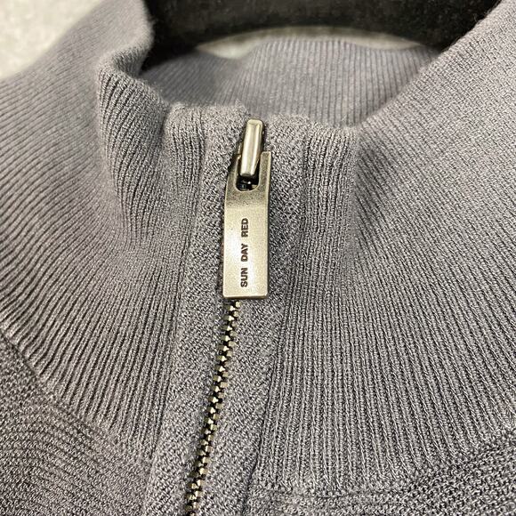 Sun Day Red Sweater Mens Size M 3D Knit Lightweight Quarter Zip Golf Pullover - Picture 3 of 9